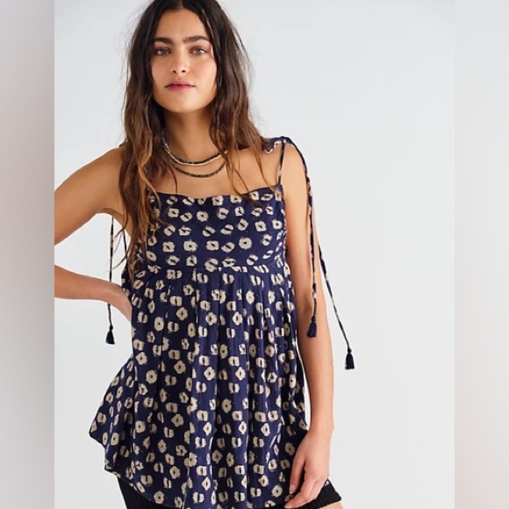 Free People Indigo Molly Tunic ✨ Indigo Combo Size Small | empire waist